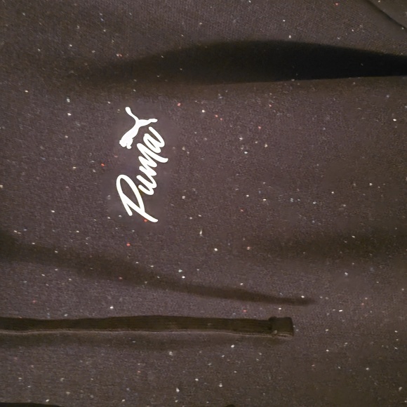PUMA BRAND SIGNATURE WOMENS SPECKLED BLACK PULLOVER HOODIE SIZE MEDIUM - Picture 4 of 16